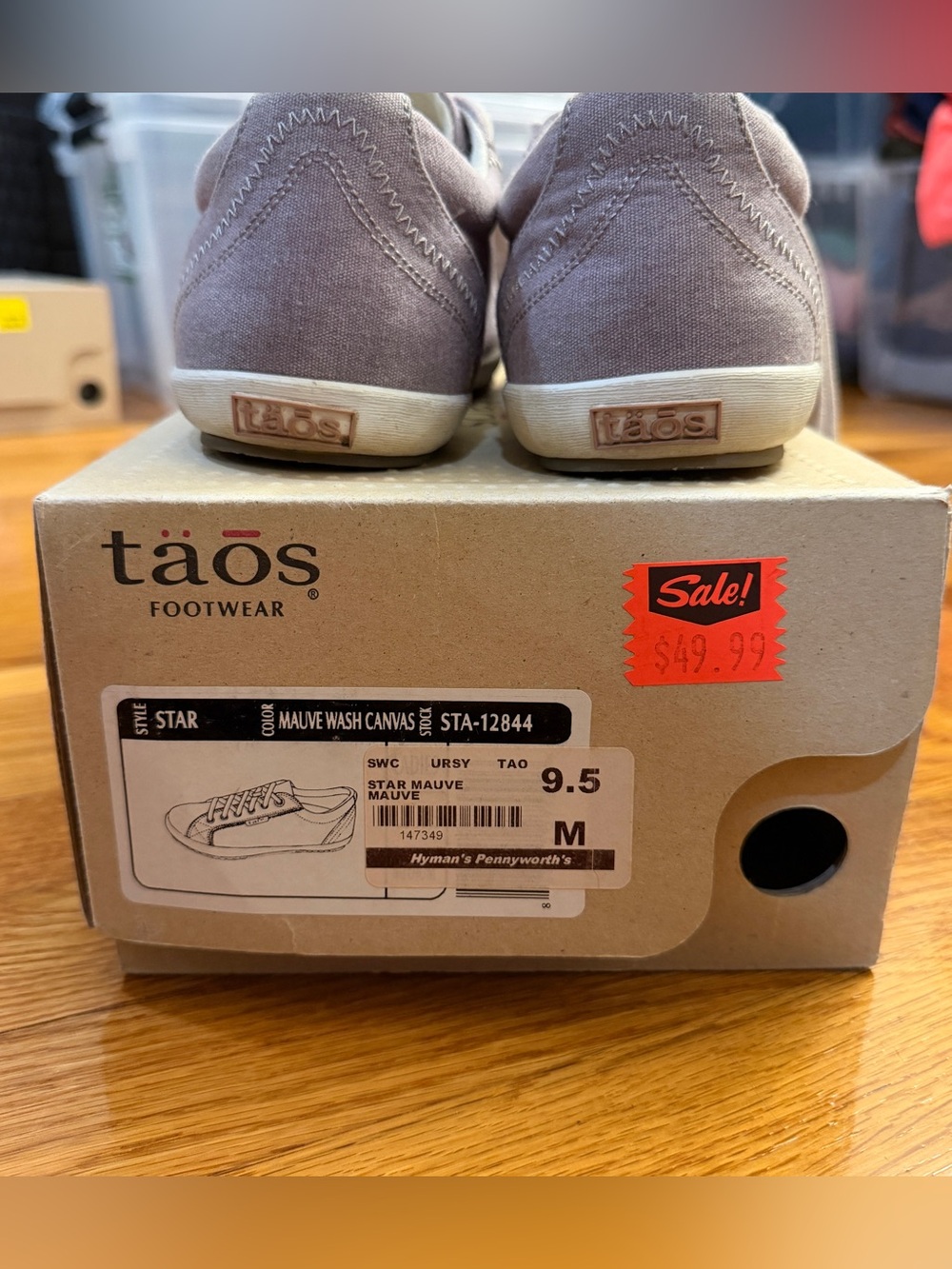 Taos Star Sneakers in Star Mauve/Lilac Canvas Shoes - US Womens Size 9.5 - Picture 7 of 9